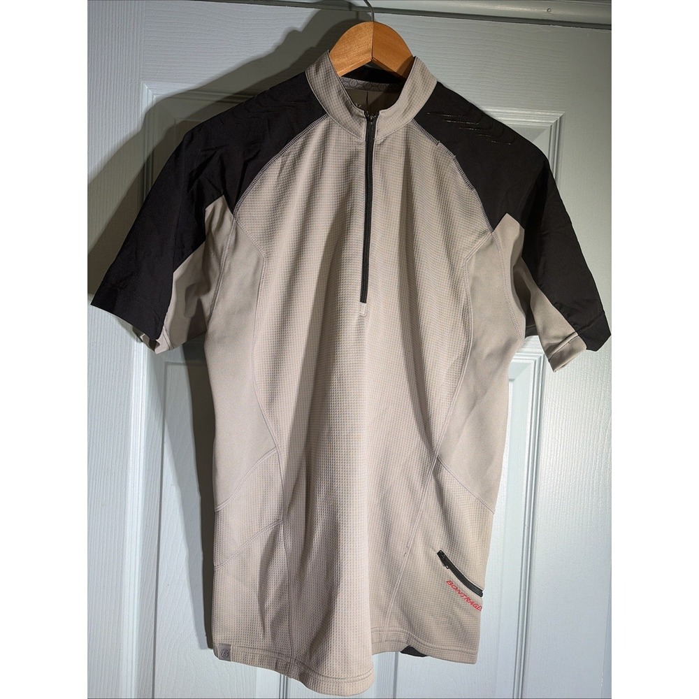 Bontrager Cycling Jersey Shirt Mens Size Medium Black Gray Quarter Zip